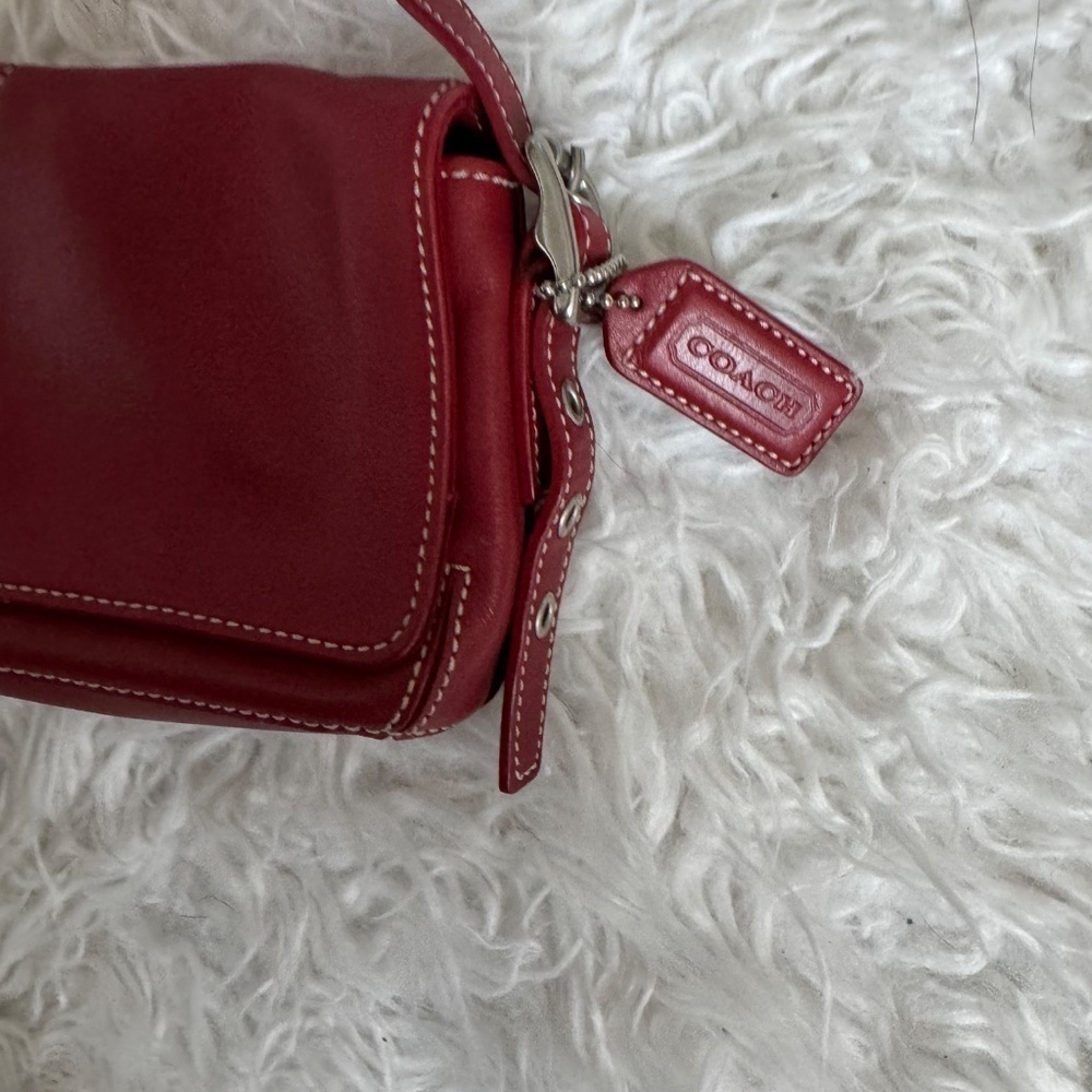 ❤️ Vintage Coach Legacy Burgundy Red Leather Mini Crossbody Bag #4280 ❤️ - Picture 2 of 9